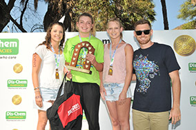 Carmen le Roux, Michelle Weber, Clarice le Roux, Cameron vd Burgh (VIP) Winners Women 14-30